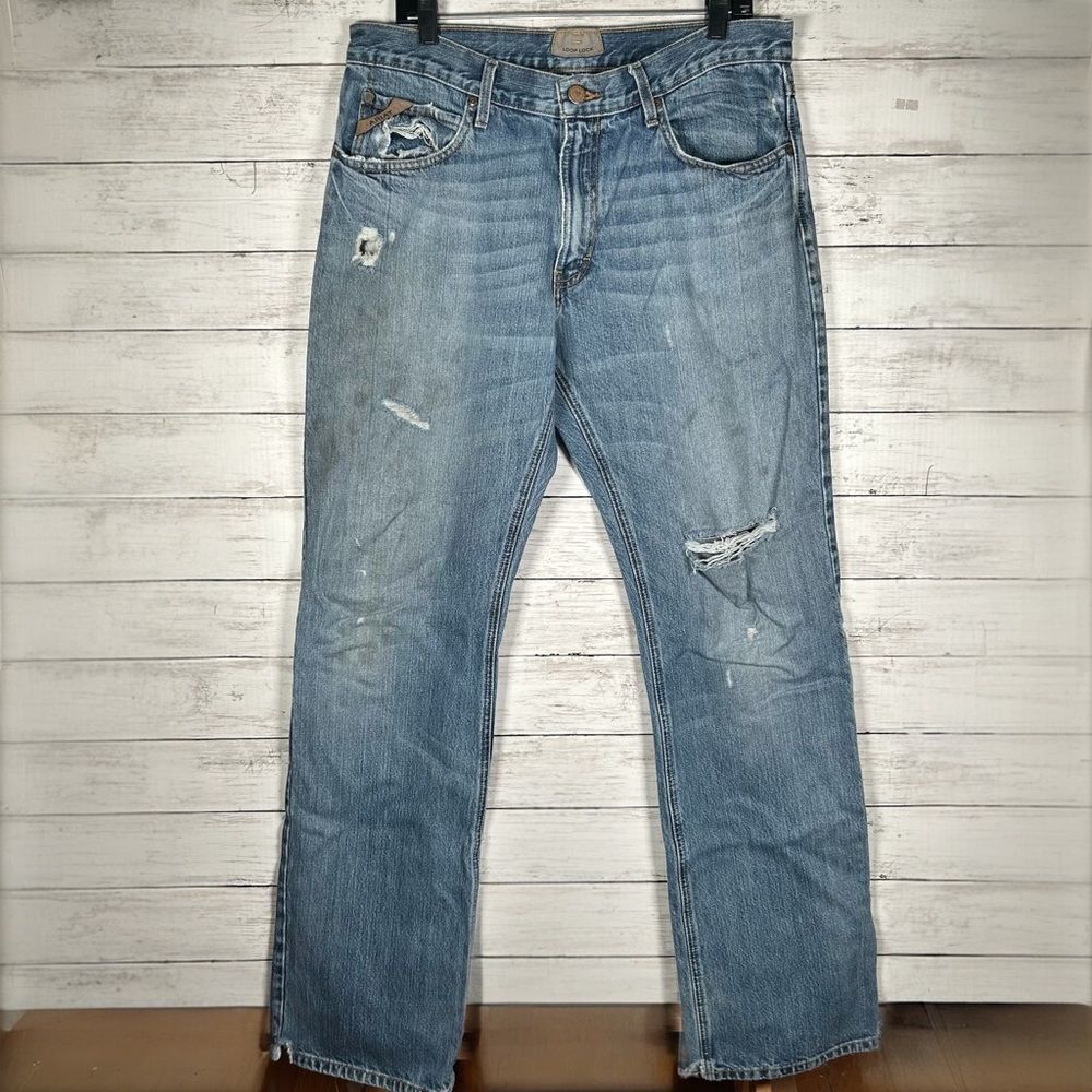 Ariat Loop Lock Jeans Men's 34/36  Straight Relaxed Distressed Western Workwear